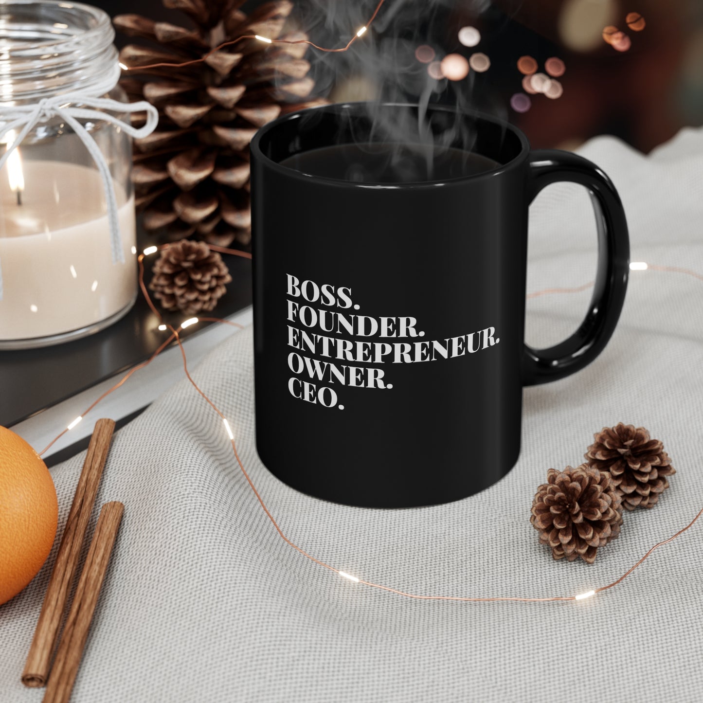 Boss Founder Entrepreneur 11oz Black Mug