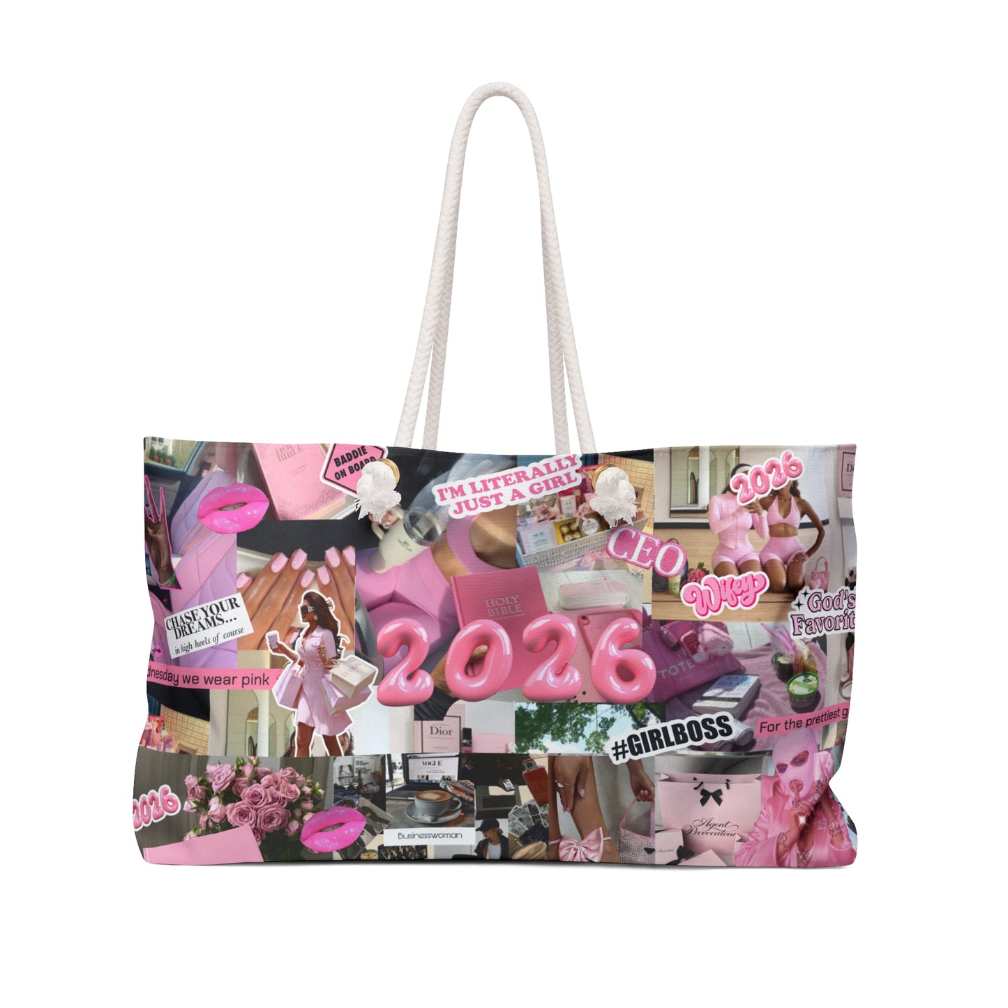 2026 Vision Board Collage Weekender Bag — Girlboss Travel Tote