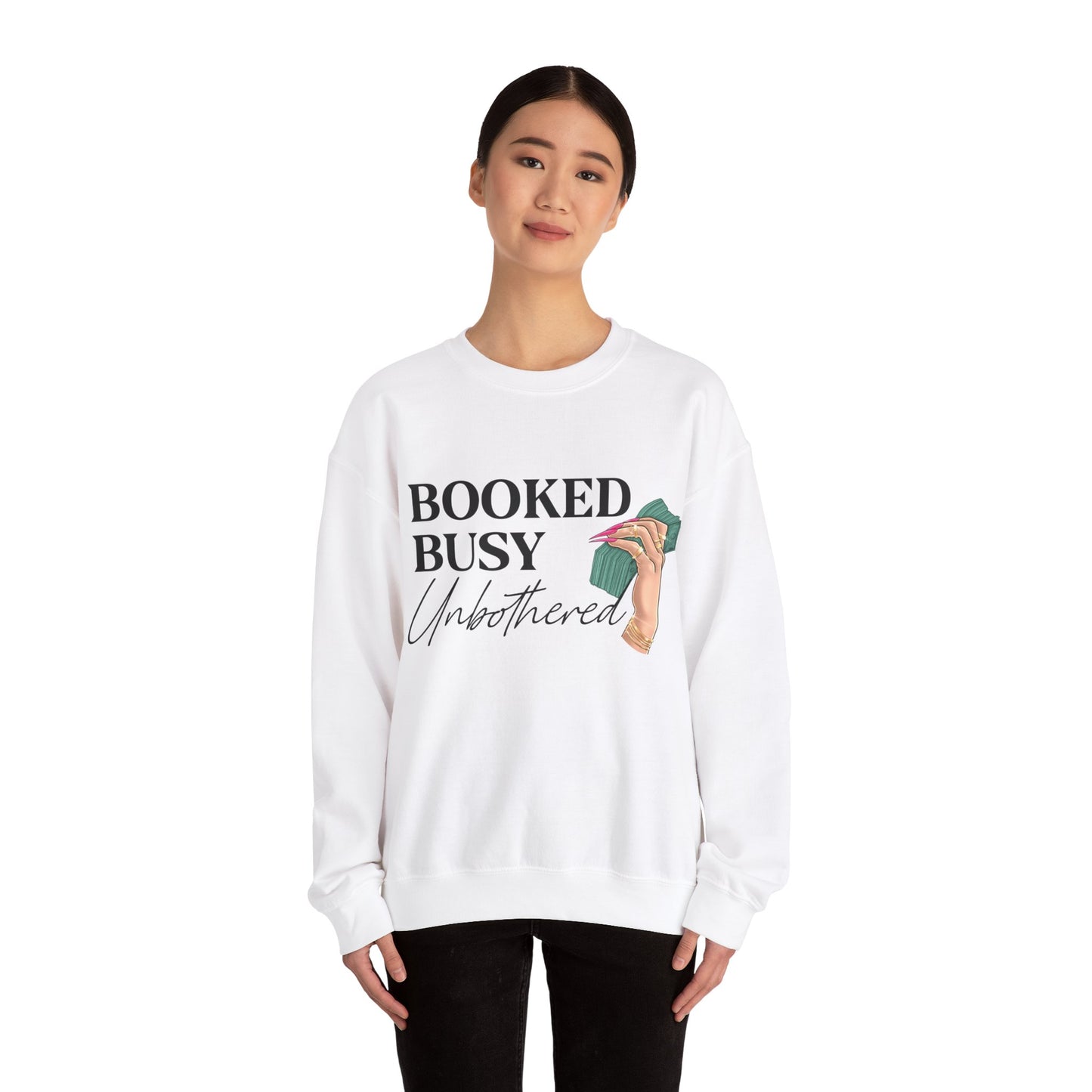 Booked Busy Unbothered Crewneck Sweatshirt