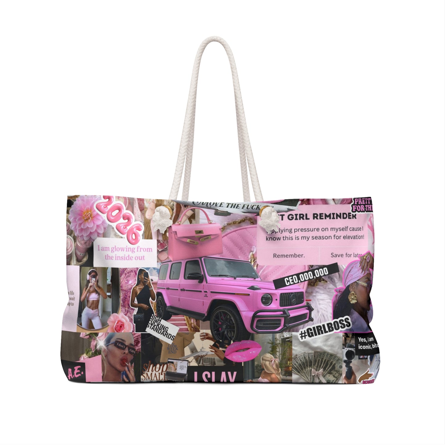 2026 Vision Board Collage Weekender Bag — Girlboss Travel Tote