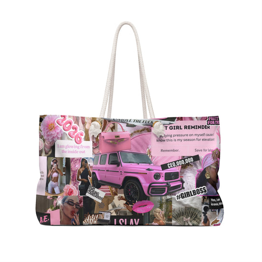 2026 Vision Board Collage Weekender Bag — Girlboss Travel Tote