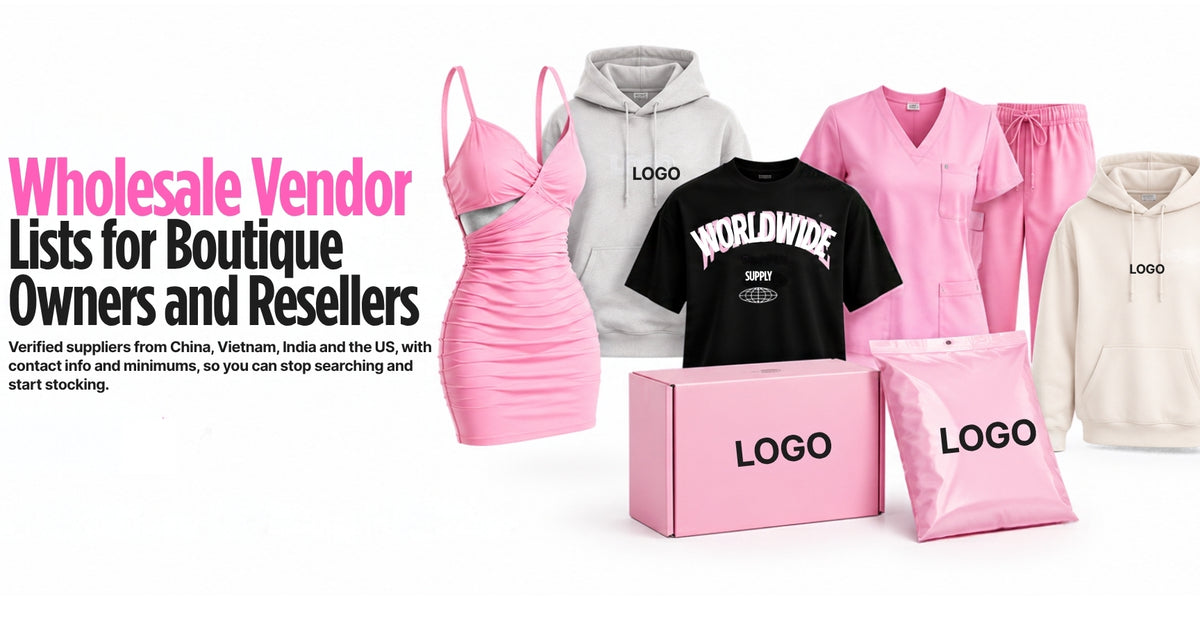 Wholesale vendor lists for boutique owners and resellers from The Glam Book Vendors