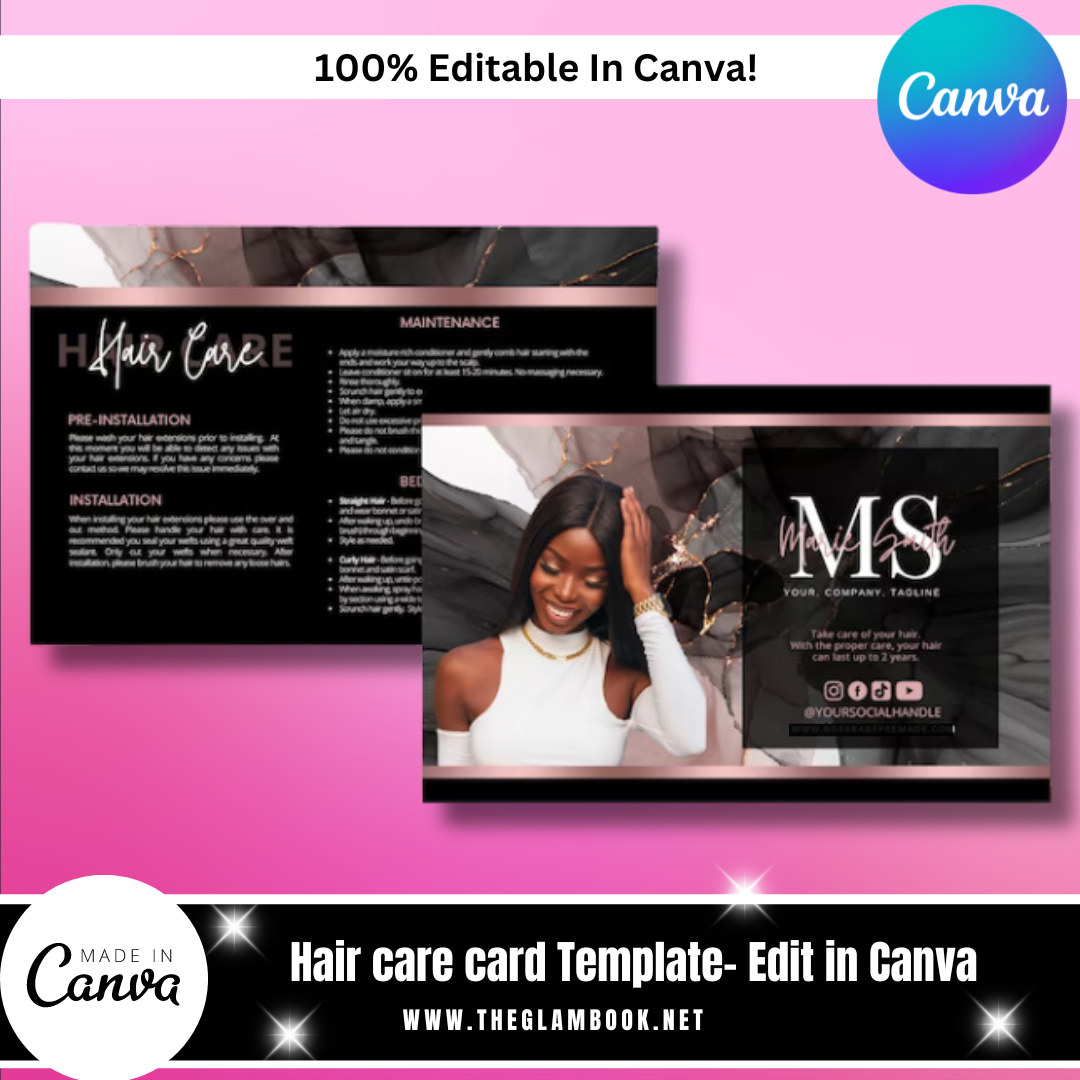 DIY Hair Care Card Template