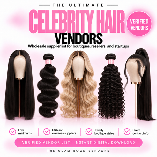 Celebrity Hair Vendors list cover from The Glam Book Vendors