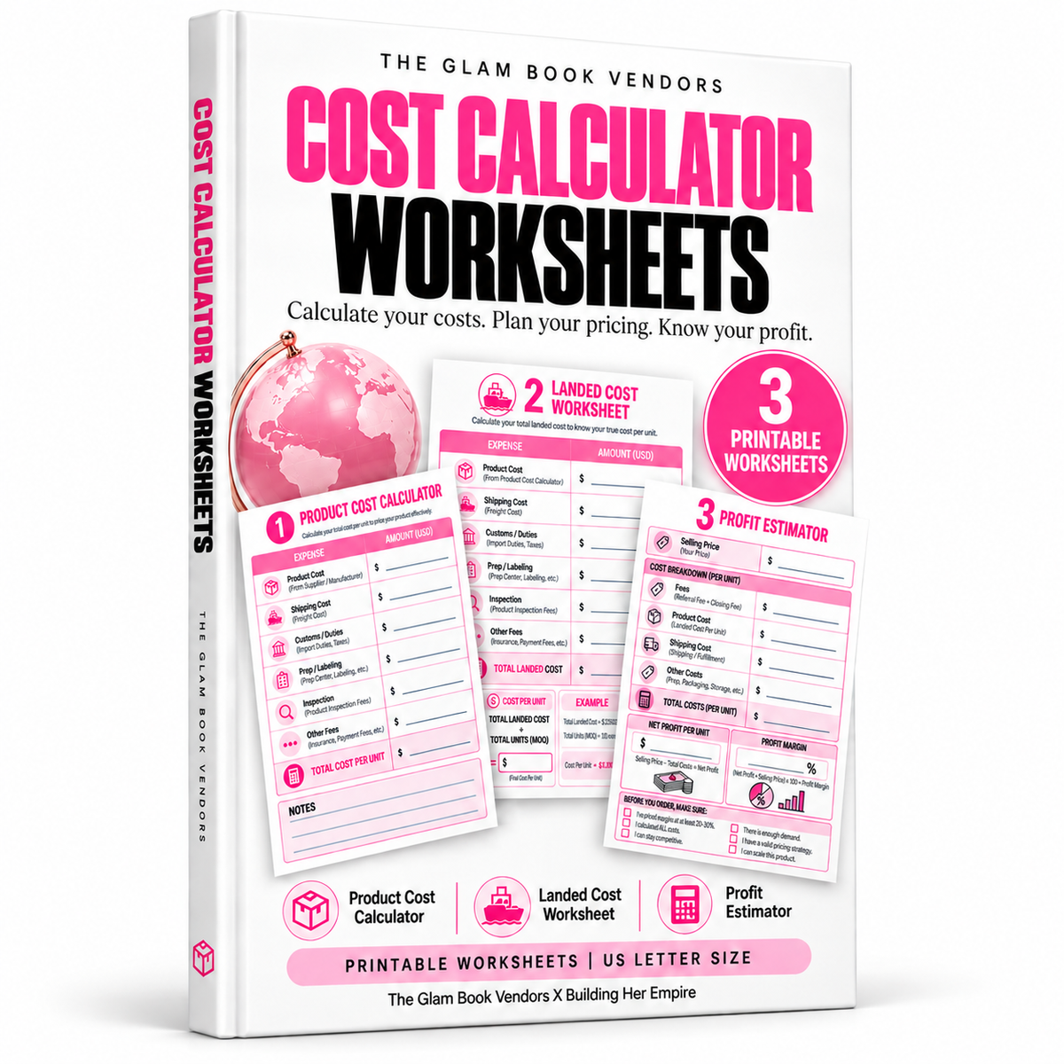Cost Calculator Worksheets: free printable product cost, landed cost, and profit worksheets