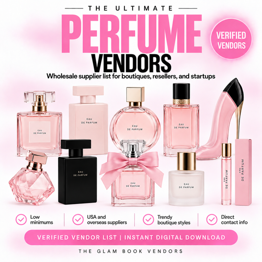 Perfume Vendors list cover from The Glam Book Vendors